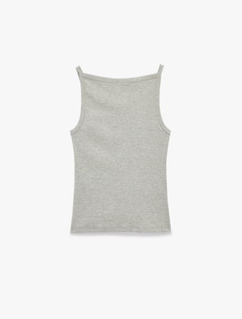 Slim Fit Kolsuz Kayık Yaka Atlet