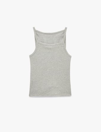 Slim Fit Kolsuz Kayık Yaka Atlet