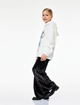 Taş Detaylı Rahat Kesim Geniş Paça Pantolon