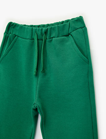 Pamuklu Beli Bağcıklı Basic Şardonlu Eşofman Altı