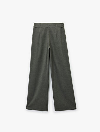 Beli Bağcıklı Cepli Geniş Paça Palazzo Pantolon