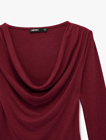 Uzun Kollu Degaje Yaka Bluz