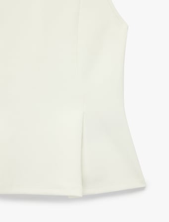Slim Fit Kolsuz Bisiklet Yaka Peplum Bluz