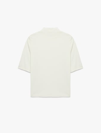 Pamuklu Slim Fit 3/4 Kollu Dik Yaka Tişört