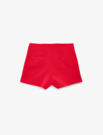 Slim Fit Cep Detaylı Mini Şort Etek