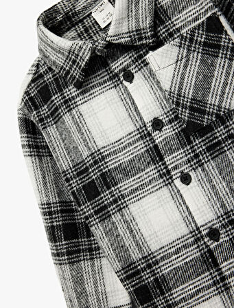 Uzun Kollu Klasik Yaka Cepli Düğmeli Oduncu Gömleği