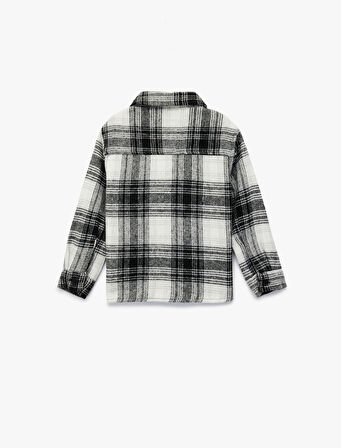 Uzun Kollu Klasik Yaka Cepli Düğmeli Oduncu Gömleği