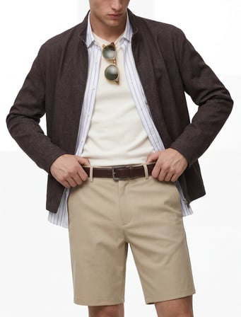 Regular Fit Cepli Düğmeli Şort