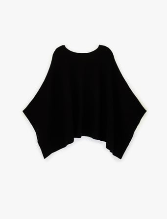Uzun Yarasa Kollu Bisiklet Yaka Oversize Triko Panço
