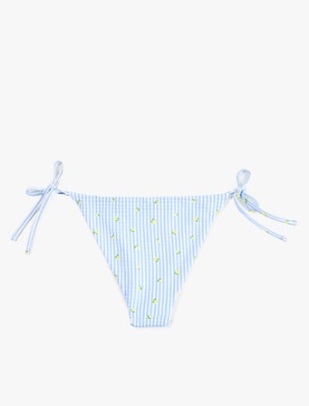 Yanları İpli Limon Baskılı Pötikareli Bikini Altı