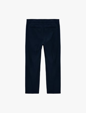 Regular Fit Viskon Karışımlı Cepli Düğmeli Pileli Kumaş Pantolon