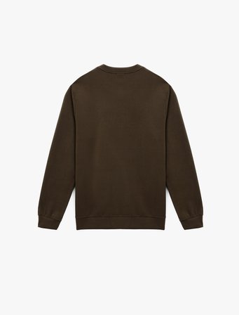 Pamuklu Regular Fit Uzun Kollu Bisiklet Yaka Basic Sweatshirt