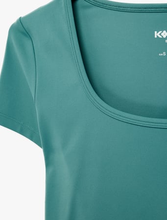 Slim Fit Kısa Kollu U Yaka Spor Crop Tişört