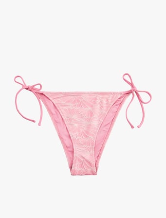 Koton X Sibil Çetinkaya - Yanları İpli Dokulu Çiçekli Bikini Altı