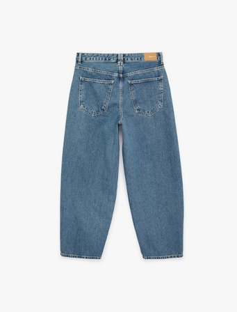 Pamuklu Rahat Kalıp Normal Paça Balon Denim Pantolon -Balloon Jean