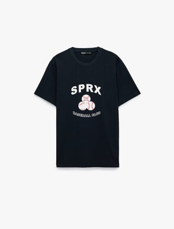 Regular Fit Bisiklet Yaka Pamuklu Kısa Kollu Baskılı Tişört