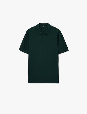 Regular Fit Kısa Kollu Düğmeli Polo Yaka Tişört