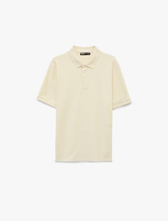 Regular Fit Kısa Kollu Düğmeli Polo Yaka Tişört