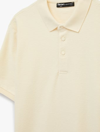 Regular Fit Kısa Kollu Düğmeli Polo Yaka Tişört