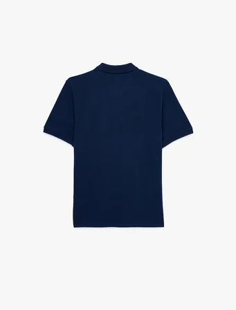 Pamuklu Kısa Kollu Pike Kumaş Düğmeli Polo Yaka Slim Fit Tişört