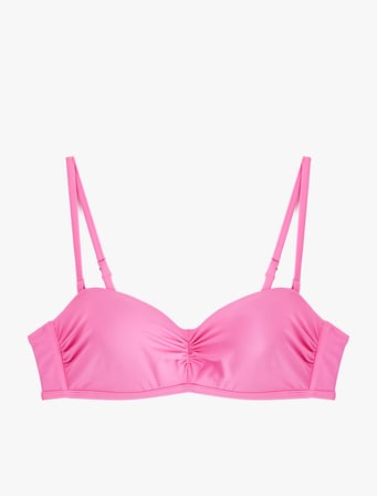 Drape Detaylı Çıkarılabilir Askılı Straplez Bikini Üstü