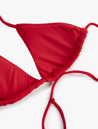 İpli Üçgen Bikini Üstü