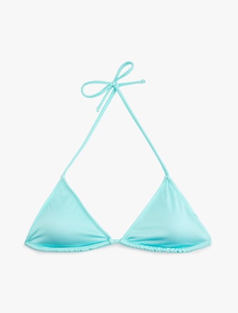 Boyundan Bağlamalı Üçgen Bikini Üstü