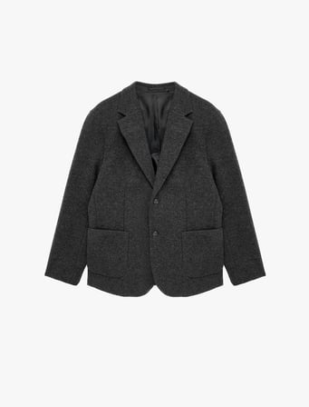 Uzun Kollu Cepli Mono Yaka Kaşe Blazer Ceket