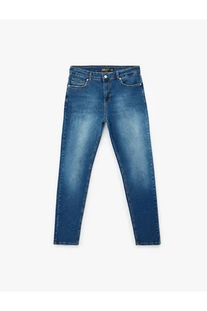 Koyu İndigo Erkek Normal Bel Slim Fit Jean Pantolon - Brad Jean Model Kodu: 6SAM40215NDKOYU İNDİG