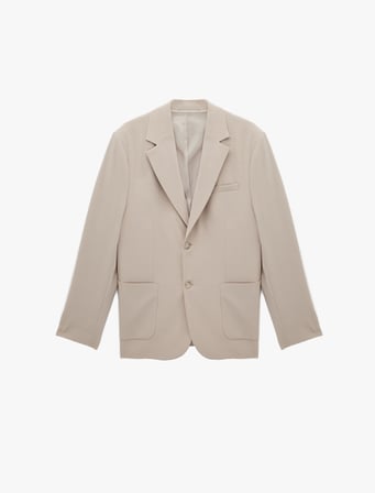 Regular Fit Uzun Kollu Cepli Düğmeli Gömlek Yaka Blazer Ceket