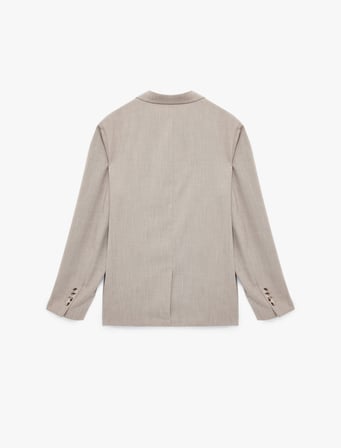 Uzun Kollu Viskon Karışımlı Cepli Düğmeli Mono Yaka Slim Fit Blazer Ceket