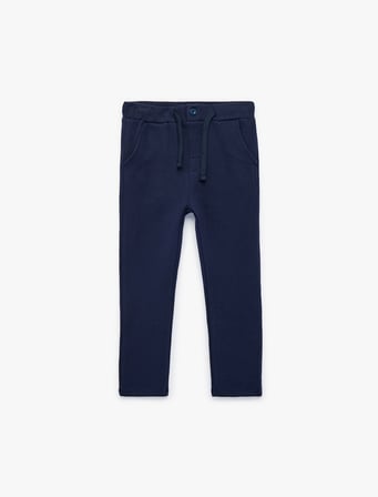 Pamuklu Dokulu Beli Bağcıklı Pantolon