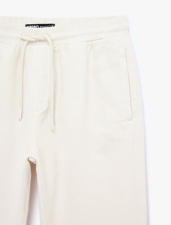 Regular Fit Pamuklu Cepli Beli Bağcıklı Pantolon