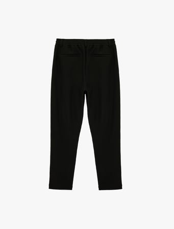 Straight Fit Cepli Düğmeli Dokulu Kumaş Pantolon