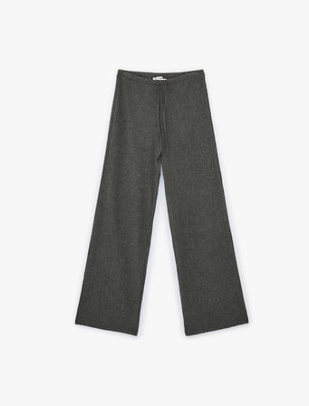 Beli Bağcıklı Geniş Paça Bürümcük Pantolon