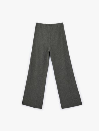 Beli Bağcıklı Geniş Paça Bürümcük Pantolon