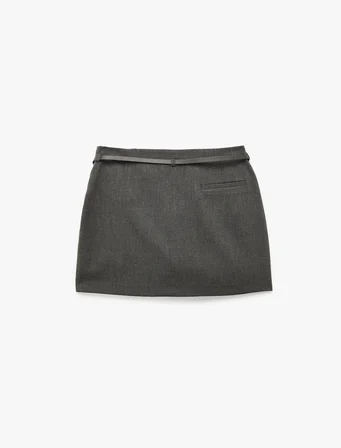 Standart Bel Kemerli Şortlu Mini Etek