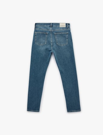 Normal Bel Pamuklu Slim Fit Jean Pantolon - Brad Jean