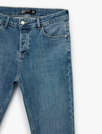 Normal Bel Pamuklu Slim Fit Jean Pantolon - Brad Jean