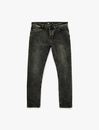 Pamuklu Cepli Normal Bel Slim Fit Jean Pantolon - Brad Jean