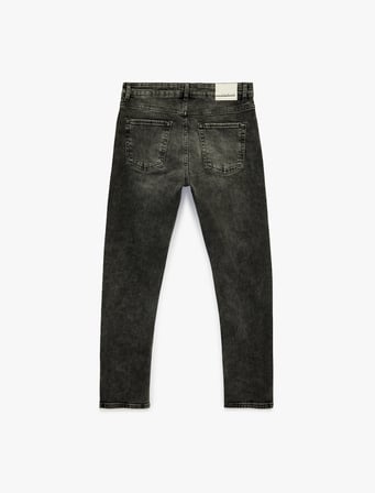 Pamuklu Cepli Normal Bel Slim Fit Jean Pantolon - Brad Jean