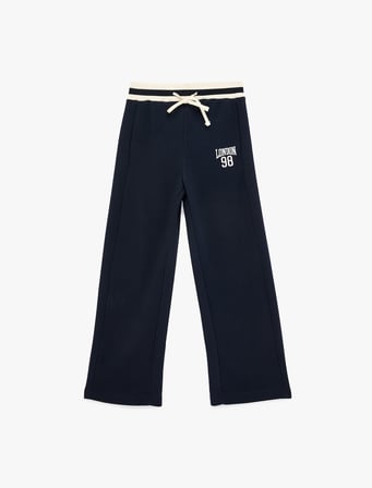 Beli Lastikli Regular Fit Baskı Detaylı Eşofman Altı
