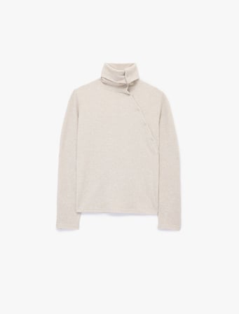 Slim Fit Yumuşak Dokulu Uzun Kollu Düğme Detaylı Dik Yaka Sweatshirt