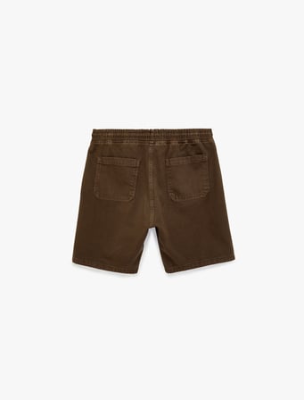 Pamuklu Cepli Bermuda Oversize Beli Bağcıklı Baggy Jean Şort