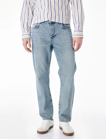 Pamuklu Normal Bel Vintage Straight Jean Pantolon