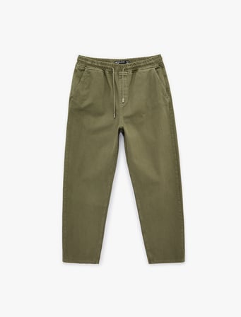 Regular Fit Normal Bel Pamuklu Bol Beli Bağcıklı Baggy Jean Pantolon