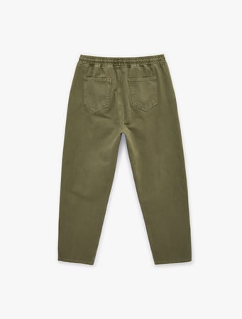 Regular Fit Normal Bel Pamuklu Bol Beli Bağcıklı Baggy Jean Pantolon