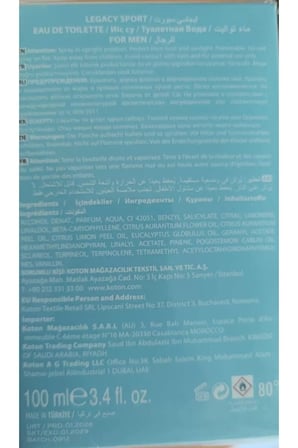 Erkek Parfüm Legacy Sport 100 ML