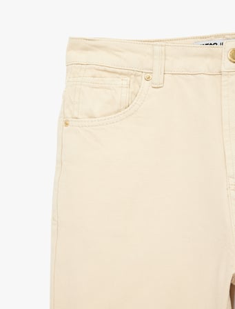 Normal Bel Düz Paça Pamuklu Denim Pantolon - Straight Fit Jean