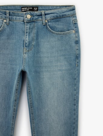Normal Bel Cepli Slim Fit Jean Pantolon - Brad Jean